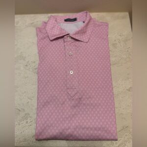 Turtleson Pink & White Patterned Polo Shirt